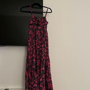 COPY - Aqua Midi Linen sundress with cutout. invisible zipper in back. never wo…